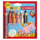 STABILO woody 3 in 1 - sada 6 ks s ořezávátkem