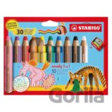 STABILO woody 3 in 1 - sada 10 ks s ořezávátkem