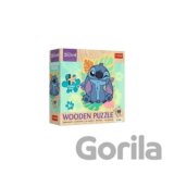 Dřevěné obrysové puzzle Stitch
