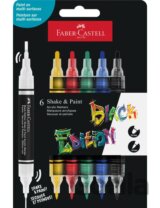Akrylové popisovače Black Edition Shake&Paint, set 6 klasických farieb