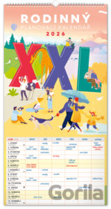 NOTIQUE Nástěnný Rodinný plánovací kalendář XXL 2026