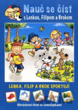 Lenka, Filip a Brok sportují - Obrázkové čtení se samolepkami