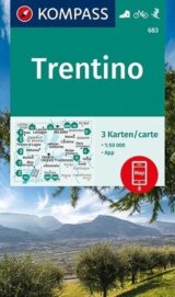 Trentino 1:50 000 / sada 3 turistických map KOMPASS 683