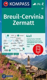 Breuil-Cervinia, Zermatt 1:50 000 / turistická mapa KOMPASS 87