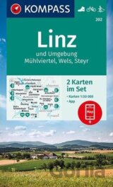 Linz und Umgebung, Mühlviertel, Wels, Steyr 1:50 000 / sada 2 turistických map KOMPASS 202