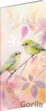 NOTIQUE Kapesní diář plánovací měsíční Ptáčci 2026