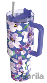 Nerezový termohrnček so slamkou Stream Flower Dusk 1200 ml