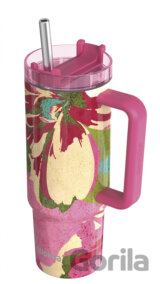 Nerezový termohrnček so slamkou Stream Pink Flambe 950 ml