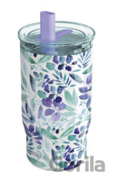 Nerezový termohrnček so slamkou Mist Violet Blooms 720 ml