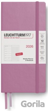 Weekly Planner & Notebook 2026 Wallet (B6+ x A6) Dusty Rose - tečkovaný