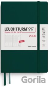 Week Planner 2026 Paperback (B6+) Forest Green