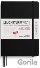 Academic Week Planner 2026 Medium (A5) 18 Months Black