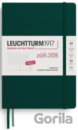 Academic Week Planner 2026 Medium (A5) 18 Months Forest Green