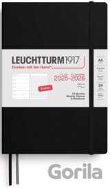 Weekly Planner & Notebook 2026 Medium (A5) 18 Months Black