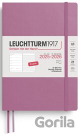 Weekly Planner & Notebook 2026 Medium (A5) 18 Months Dusty Rose
