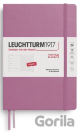 Weekly Planner & Notebook 2026 Medium (A5) Dusty Rose - tečkovaný