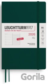 Weekly Planner & Notebook 2026 Paperback (B6+) Forest Green