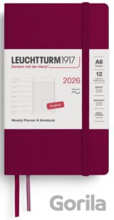 Weekly Planner & Notebook 2026 Pocket (A6) Port Red