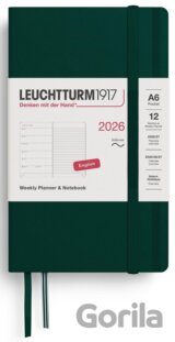 Weekly Planner & Notebook 2026 Pocket (A6) Forest Green