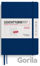 Weekly Planner & Notebook 2026 Medium (A5) Navy