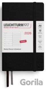 Weekly Planner & Notebook 2026 Pocket (A6) Black