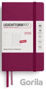 Weekly Planner & Notebook 2026 Pocket (A6) Port Red