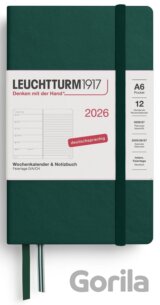 Weekly Planner & Notebook 2026 Pocket (A6) Forest Green