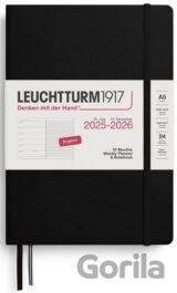 Weekly Planner & Notebook 2026 Medium (A5) 18 Months Black