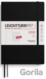 Weekly Planner & Notebook 2026 Medium (A5) Black