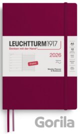 Weekly Planner & Notebook 2026 Medium (A5) Port Red