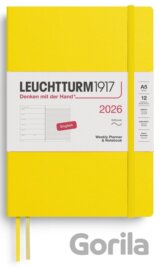 Weekly Planner & Notebook 2026 Medium (A5) Lemon