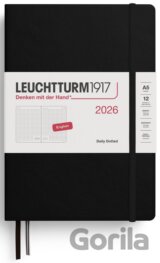 Daily Planner 2026 Medium (A5) Black - tečkovaný