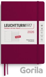 Weekly Planner & Notebook 2026 Medium (A5) Port Red