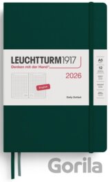 Daily Planner 2026 Medium (A5) Forest Green - tečkovaný