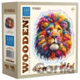 Dřevěné puzzle Jemný lev (150 dílků)