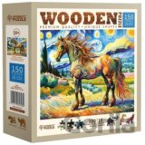 Dřevěné puzzle Moderní kůň (150 dílků)