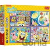 Puzzle Šílený svět Spongeboba (4x250 dílků)