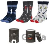 Set 3 párov panských ponožiek Disney - Mickey mouse: Postavy a nápisy (veľkosť EU 38-45)