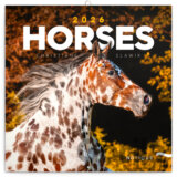 NOTIQUE Nástenný poznámkový kalendár Horses (Kone) 2026