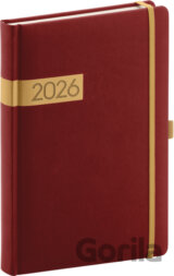 NOTIQUE Denný diár Twill 2026 (bordovo-zlatý)