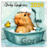 NOTIQUE Nástenný poznámkový kalendár Cheeky Capybaras (Roztopašné kapybary) 2026