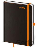 Týdenní diář 2026 B6 Black Orange s poutkem