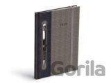 Diář 2026 T805 PU dark blue/gray s gumkou na propisku
