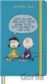 Moleskine – 18-mesačný týždenný horizontálny diár 2025/2026 - Peanuts (modrý)
