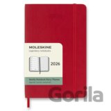 Moleskine – 12-mesačný týždenný plánovací zápisník (diár) 2026 - červený