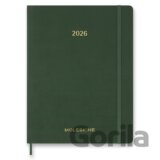 Moleskine – 15-mesačný týždenný vertikálny diár Essential 2026 - tmavo zelený