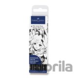 Popisovač Faber-Castell Pitt Artist Pen Manga - súprava 4 ks, Black II.