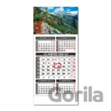 Štandard 5-mesačný sivý nástenný kalendár 2026 - vysoké hory