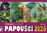 Stolní / nástěnný týdenní kalendář Papoušci 2026