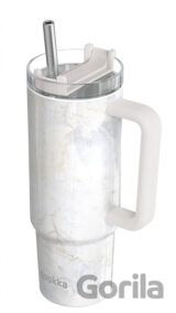 Nerezový termohrnček so slamkou Vibe Marble 880 ml